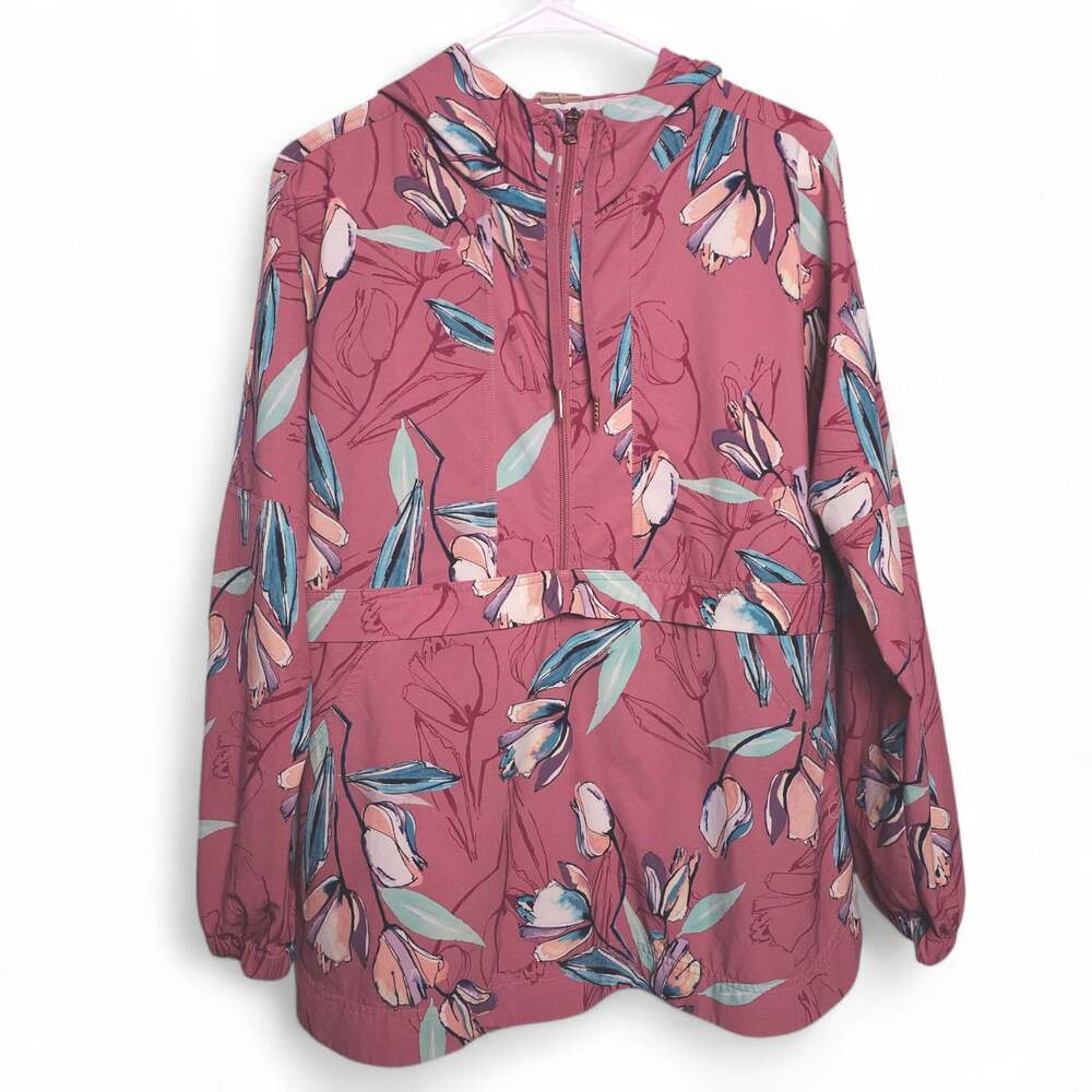 CALIA by Carrie Underwood M Floral Half-Zip Pullover Anorak Windbreaker Jacket